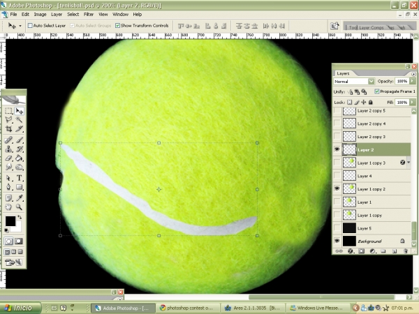 Creation of Tenis ball planets: Step 1